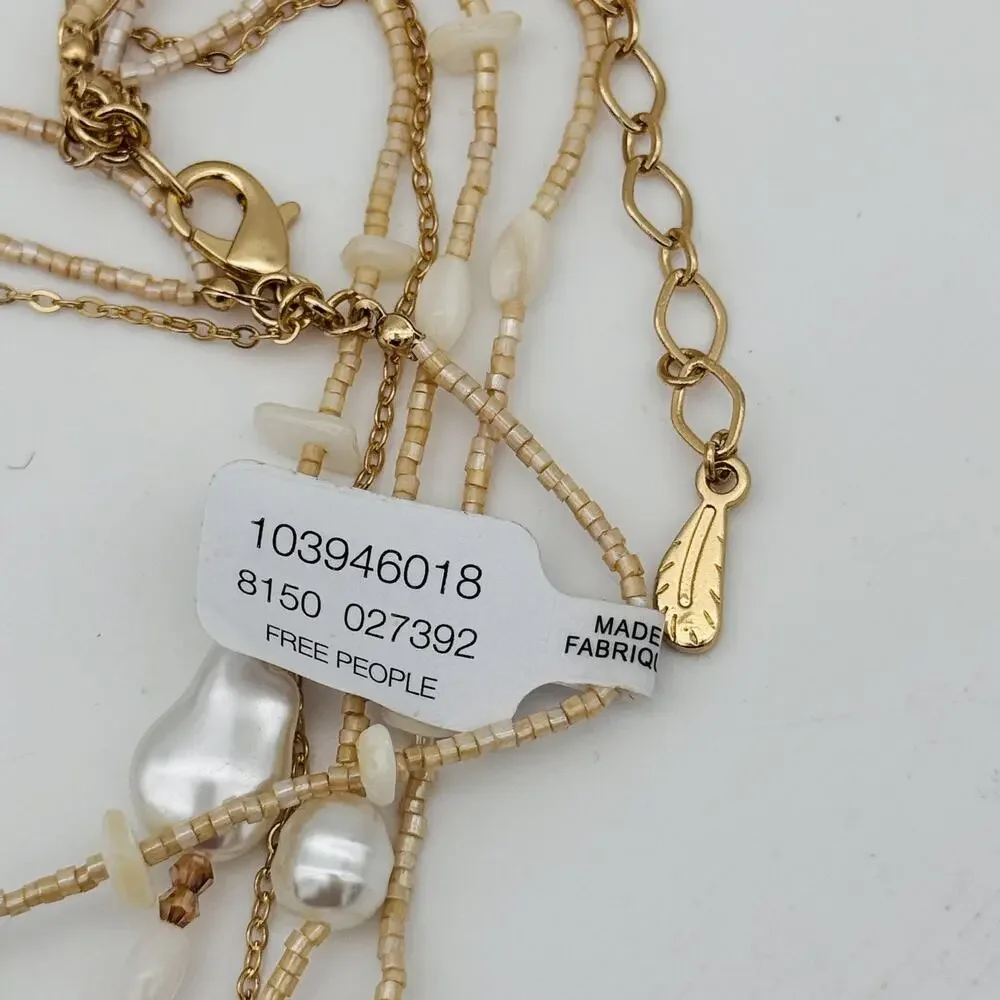 Free People Ariana Ost Something Beautiful Layered Cross Statement Necklace NWT - Picture 3 of 11